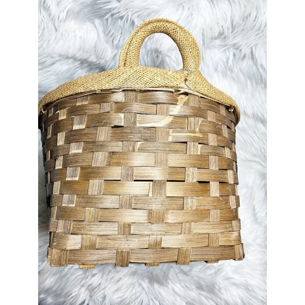 WOODEN ONION‎ GRAPHIC KITCHEN COTTAGE FARMHOUSE STORAGE BASKET, 16 x 13.5 x 9